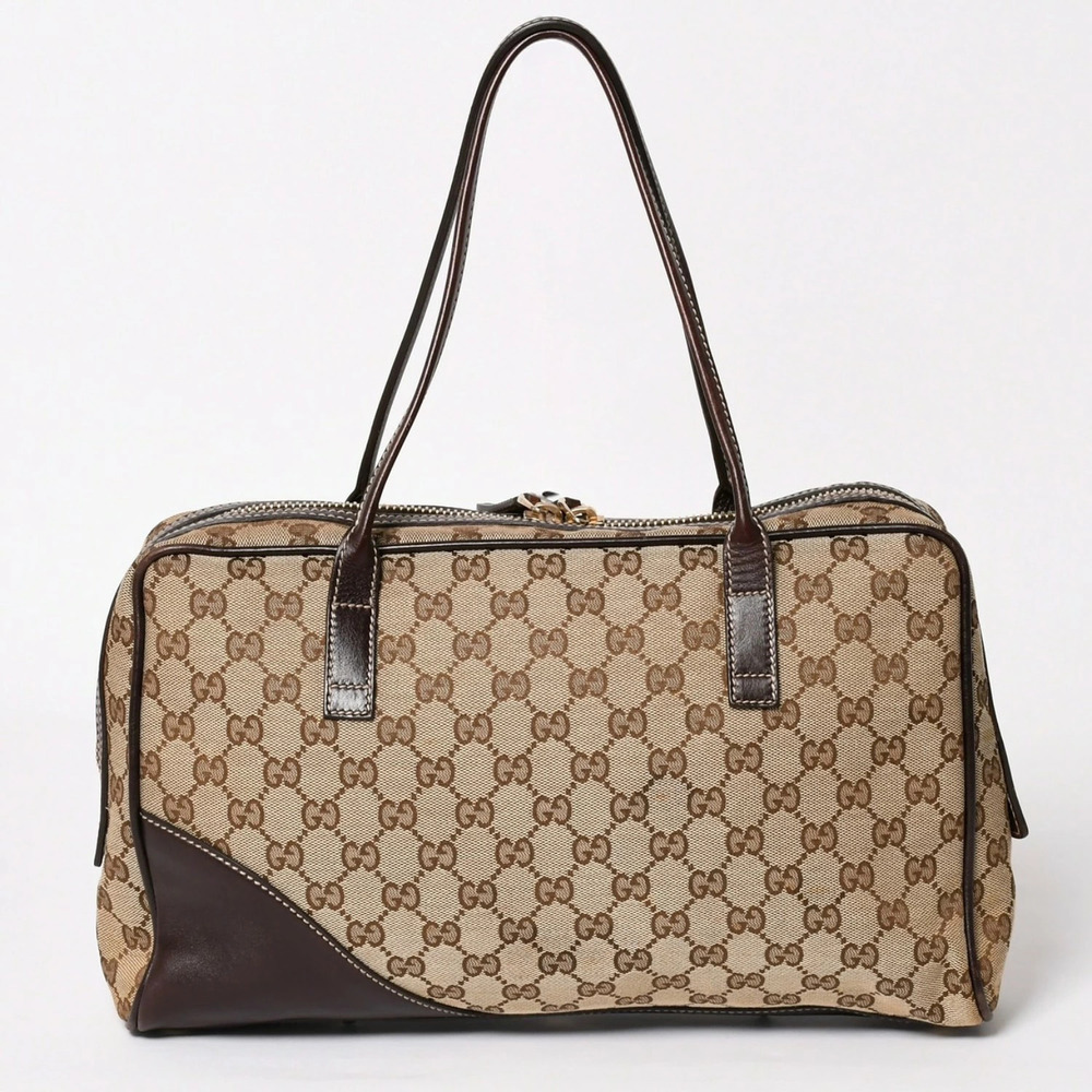 Gucci Brit GG canvas handbag Beige Cream brown